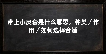 带上小皮套是什么意思，种类／作用／如何选择合适