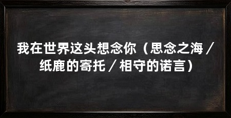 我在世界这头想念你（思念之海／纸鹿的寄托／相守的诺言）