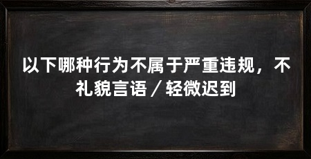 以下哪种行为不属于严重违规，不礼貌言语／轻微迟到