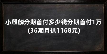 小麒麟分期首付多少钱分期首付1万(36期月供1168元)