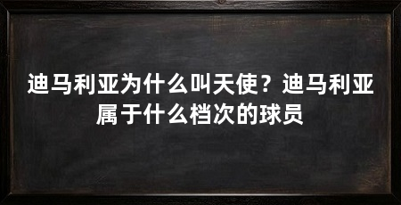 迪马利亚为什么叫天使？迪马利亚属于什么档次的球员