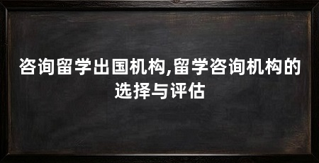 咨询留学出国机构,留学咨询机构的选择与评估