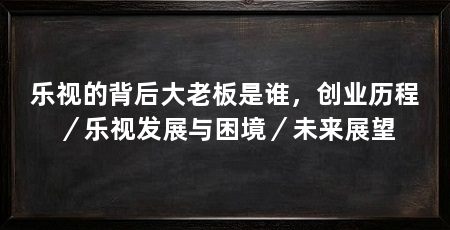 乐视的背后大老板是谁，创业历程／乐视发展与困境／未来展望