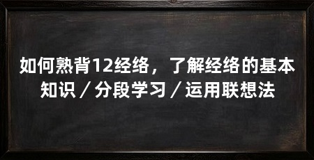 如何熟背12经络,了解经络的基本知识/分段学习/运用联想法