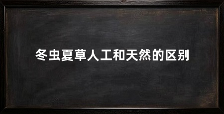 冬虫夏草人工和天然的区别