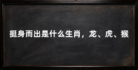 挺身而出是什么生肖,龙、虎、猴