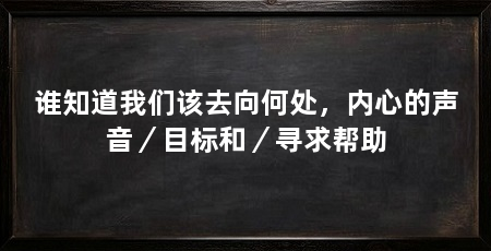 谁知道我们该去向何处，内心的声音／目标和／寻求帮助