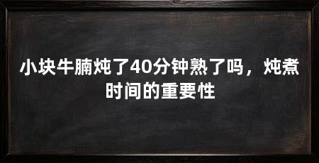 小块牛腩炖了40分钟熟了吗，炖煮时间的重要性