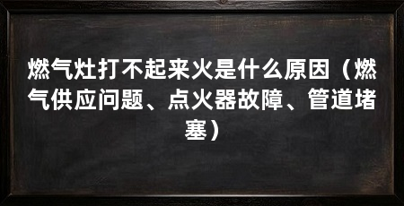 燃气灶打不起来火是什么原因(燃气供应问题、点火器故障、管道堵塞)
