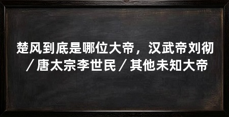 楚风到底是哪位大帝,汉武帝刘彻/唐太宗李世民/其他未知大帝