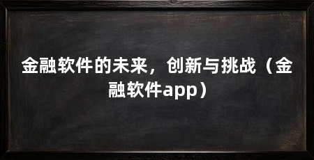 金融软件的未来,创新与挑战(金融软件app)