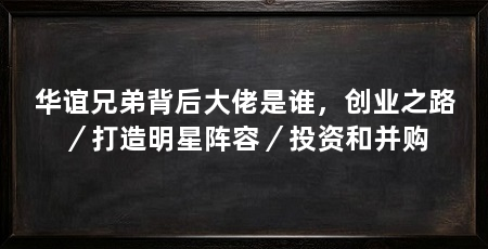 华谊兄弟背后大佬是谁,创业之路/打造明星阵容/投资和并购