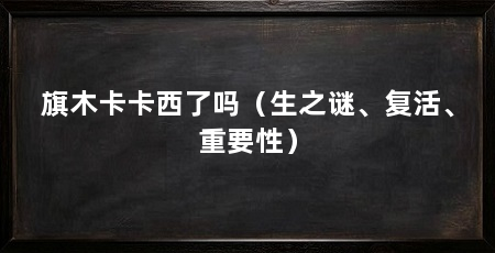 旗木卡卡西了吗（生之谜、复活、重要性）