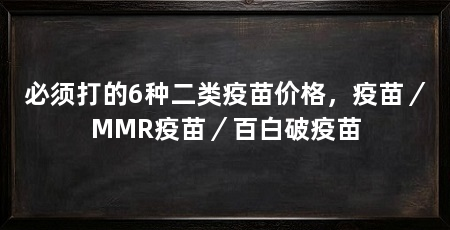 必须打的6种二类疫苗价格,疫苗/MMR疫苗/百白破疫苗