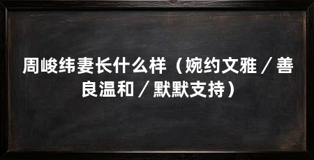 周峻纬妻长什么样（婉约文雅／善良温和／默默支持）