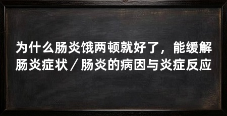 为什么肠炎饿两顿就好了，能缓解肠炎症状／肠炎的病因与炎症反应