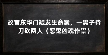 故宫东华门疑发生命案，一男子持刀砍两人（恶鬼凶魂作祟）