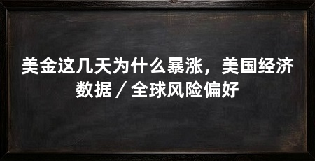美金这几天为什么暴涨，美国经济数据／全球风险偏好
