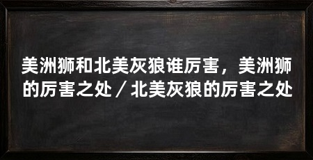 美洲狮和北美灰狼谁厉害，美洲狮的厉害之处／北美灰狼的厉害之处