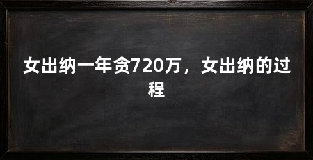 女出纳一年贪720万,女出纳的过程