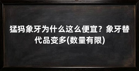 猛犸象牙为什么这么便宜？象牙替代品变多(数量有限)