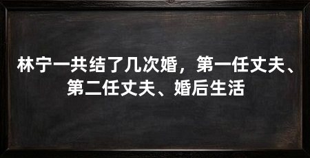 林宁一共结了几次婚,第一任丈夫、第二任丈夫、婚后生活
