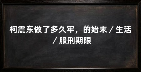 柯震东做了多久牢,的始末/生活/服刑期限