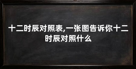 十二时辰对照表,一张图告诉你十二时辰对照什么