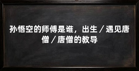 孙悟空的师傅是谁，出生／遇见唐僧／唐僧的教导