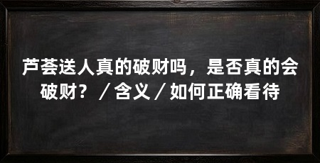 芦荟送人真的破财吗,是否真的会破财?/含义/如何正确看待