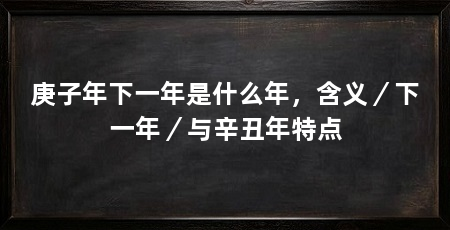 庚子年下一年是什么年，含义／下一年／与辛丑年特点