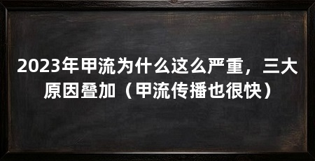 2023年甲流为什么这么严重，三大原因叠加（甲流传播也很快）