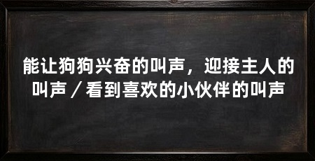 能让狗狗兴奋的叫声，迎接主人的叫声／看到喜欢的小伙伴的叫声