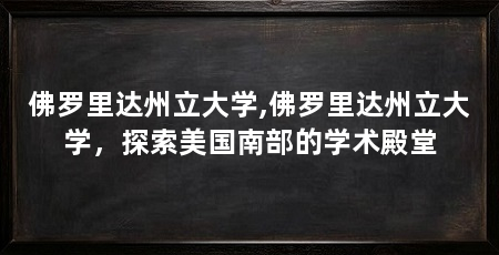 佛罗里达州立大学,佛罗里达州立大学，探索美国南部的学术殿堂
