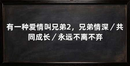 有一种爱情叫兄弟2,兄弟情深/共同成长/永远不离不弃