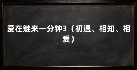 爱在魅来一分钟3(初遇、相知、相爱)