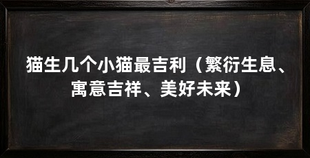 猫生几个小猫最吉利（繁衍生息、寓意吉祥、美好未来）