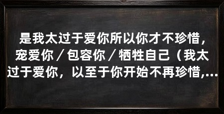是我太过于爱你所以你才不珍惜，宠爱你／包容你／牺牲自己（我太过于爱你，以至于你开始不再珍惜,而我开始不再珍惜