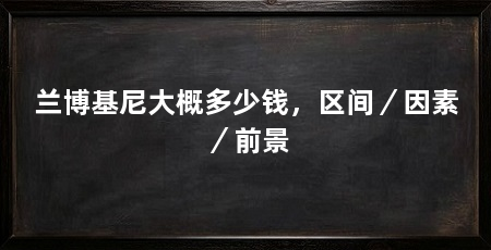 兰博基尼大概多少钱，区间／因素／前景