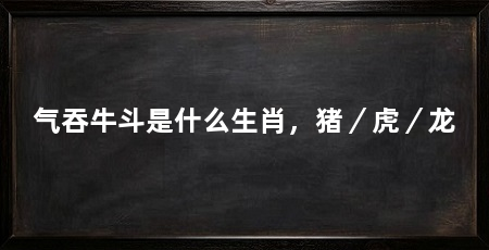 气吞牛斗是什么生肖，猪／虎／龙