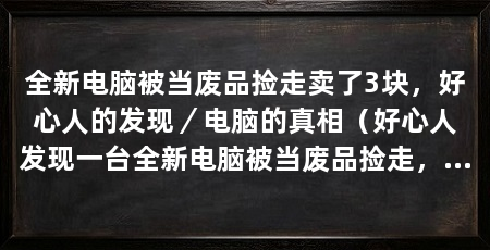 全新电脑被当废品捡走卖了3块，好心人的发现／电脑的真相（好心人发现一台全新电脑被当废品捡走，卖了3块,好心人的发现