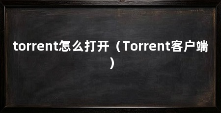 torrent怎么打开（Torrent客户端）