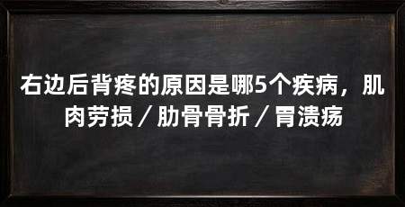 右边后背疼的原因是哪5个疾病,肌肉劳损/肋骨骨折/胃溃疡