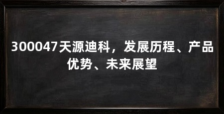 300047天源迪科,发展历程、产品优势、未来展望