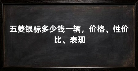 五菱银标多少钱一辆，价格、性价比、表现