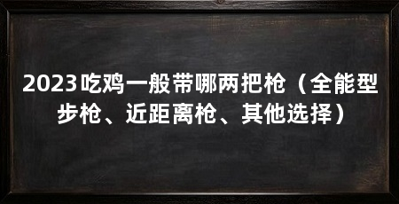 2023吃鸡一般带哪两把枪(全能型步枪、近距离枪、其他选择)
