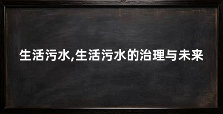 生活污水,生活污水的治理与未来
