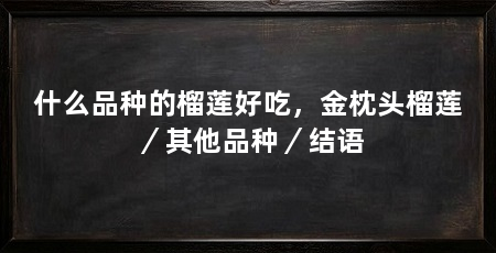 什么品种的榴莲好吃，金枕头榴莲／其他品种／结语