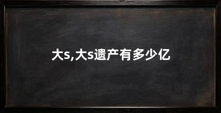 大s,大s遗产有多少亿