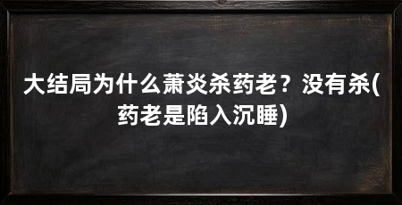 大结局为什么萧炎杀药老?没有杀(药老是陷入沉睡)